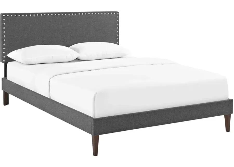 Macie Queen Fabric Platform Bed with Squared Tapered Legs