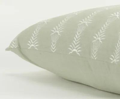 botanical stripe light green  Pillow