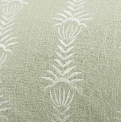 botanical stripe light green  Pillow