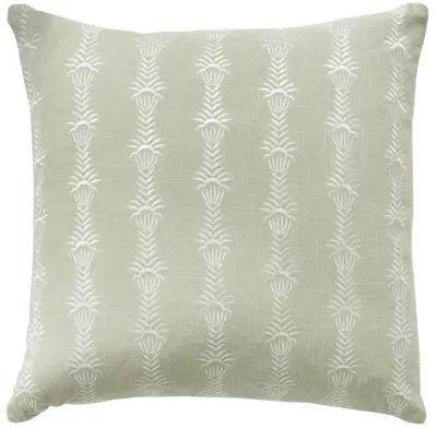 botanical stripe light green  Pillow