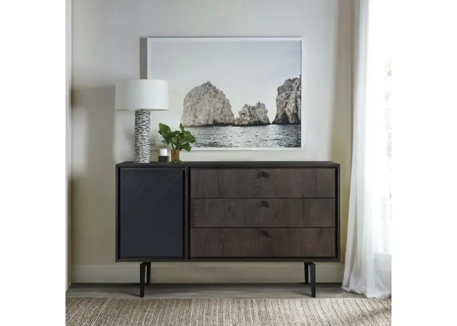 Cross Solid Oak And Metal 3-Drawer Dresser