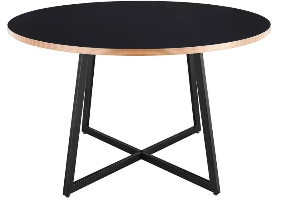 courtdale kd 48" round dining table, black(assembly required)