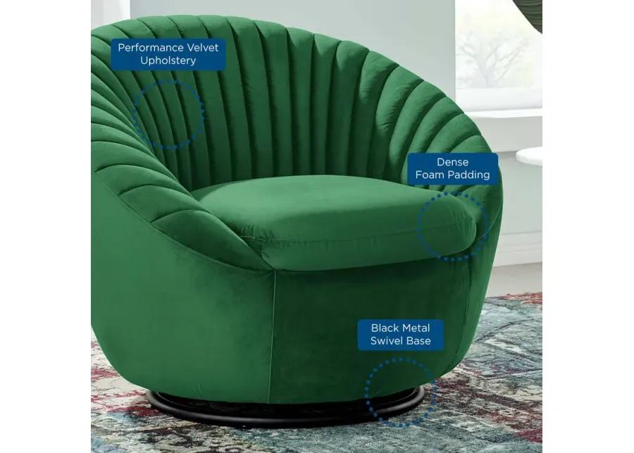 Whirr Tufted Performance Velvet Performance Velvet Swivel Chair