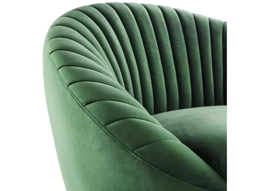 Whirr Tufted Performance Velvet Performance Velvet Swivel Chair