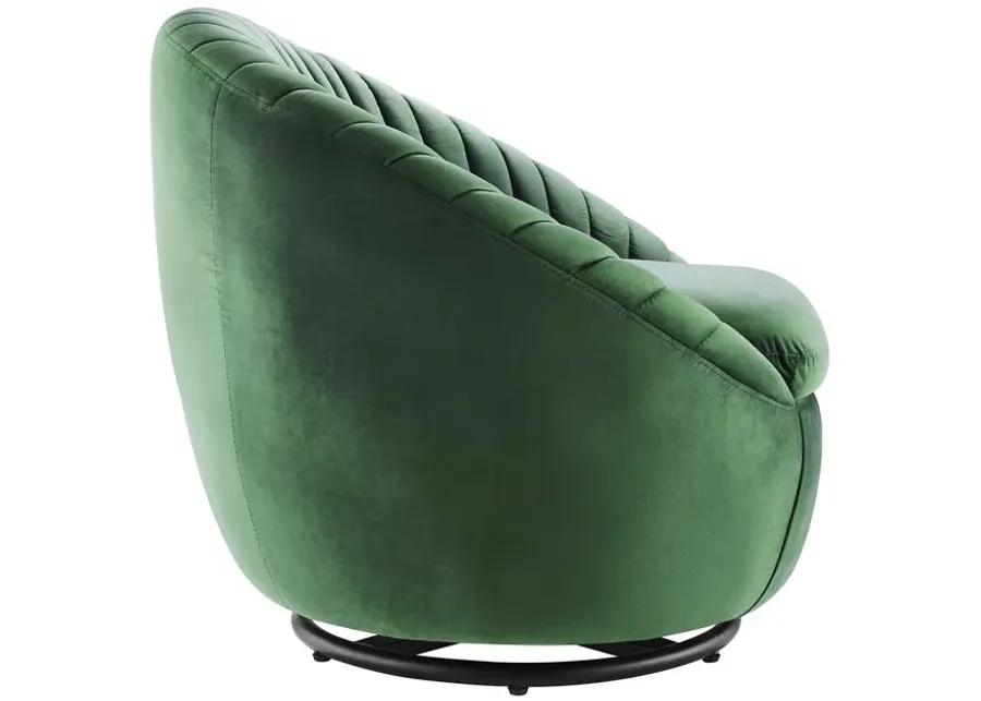 Whirr Tufted Performance Velvet Performance Velvet Swivel Chair