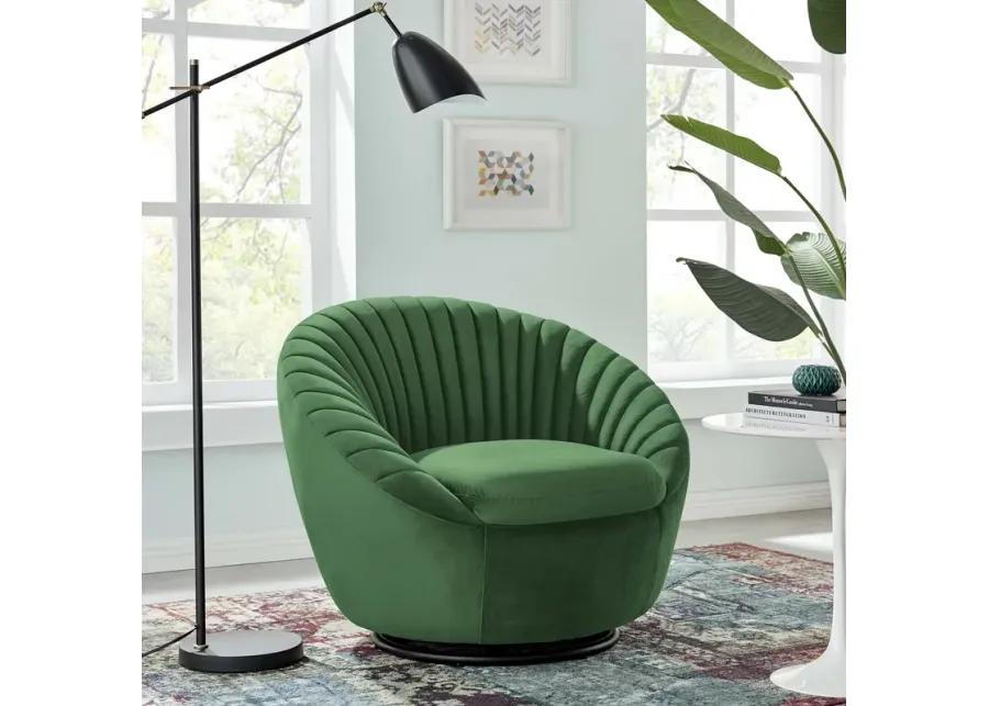 Whirr Tufted Performance Velvet Performance Velvet Swivel Chair