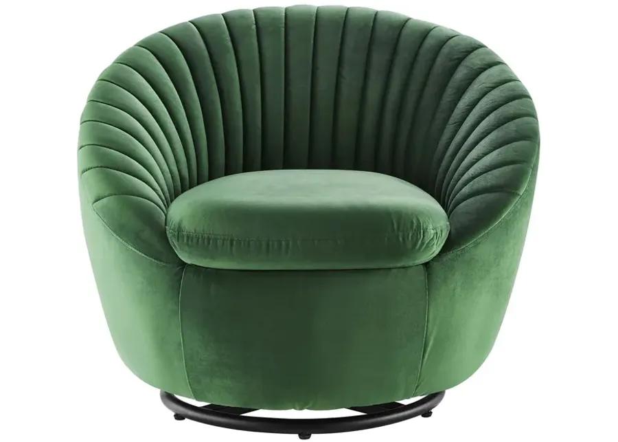 Whirr Tufted Performance Velvet Performance Velvet Swivel Chair