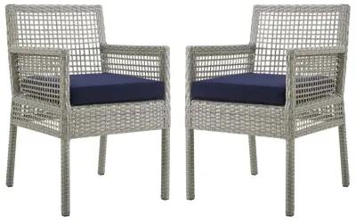 Aura Dining Armchair Outdoor Patio Wicker Rattan Set of 2