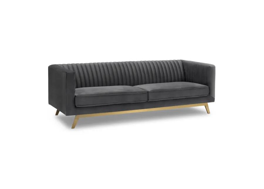 Liv Modern Dark Gray Velvet Sofa