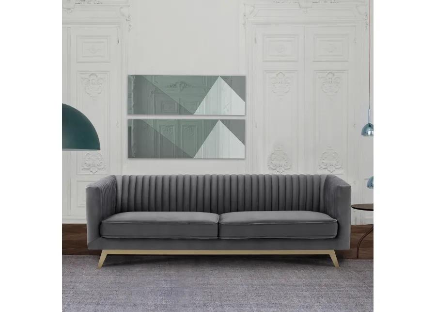 Liv Modern Dark Gray Velvet Sofa