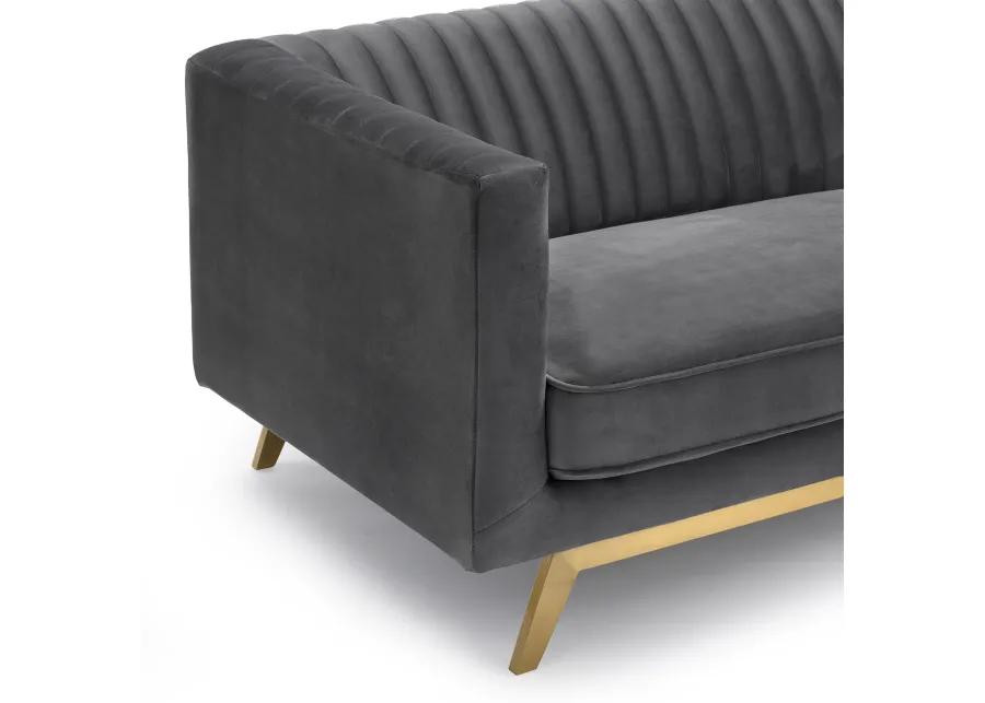 Liv Modern Dark Gray Velvet Sofa