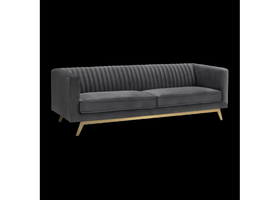 Liv Modern Dark Gray Velvet Sofa