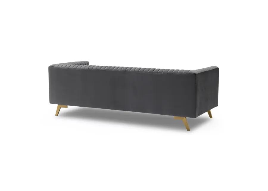 Liv Modern Dark Gray Velvet Sofa