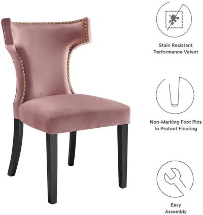 Curve Performance Velvet Dining Chairs - Set of 2