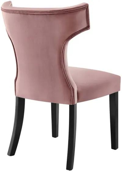 Curve Performance Velvet Dining Chairs - Set of 2