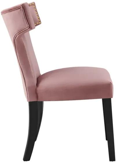 Curve Performance Velvet Dining Chairs - Set of 2