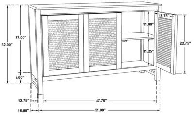 Abbey Rectangular 3-Door Accent Cabinet