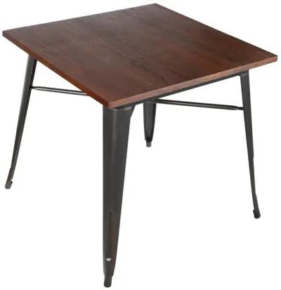 Danne 32" Dining Table in Antique Black with Walnut Top