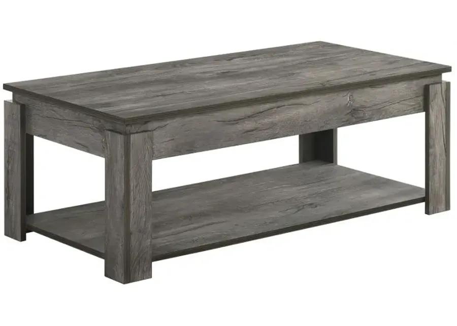 Donal 3-piece Occasional Set with Open Shelves Weathered Grey