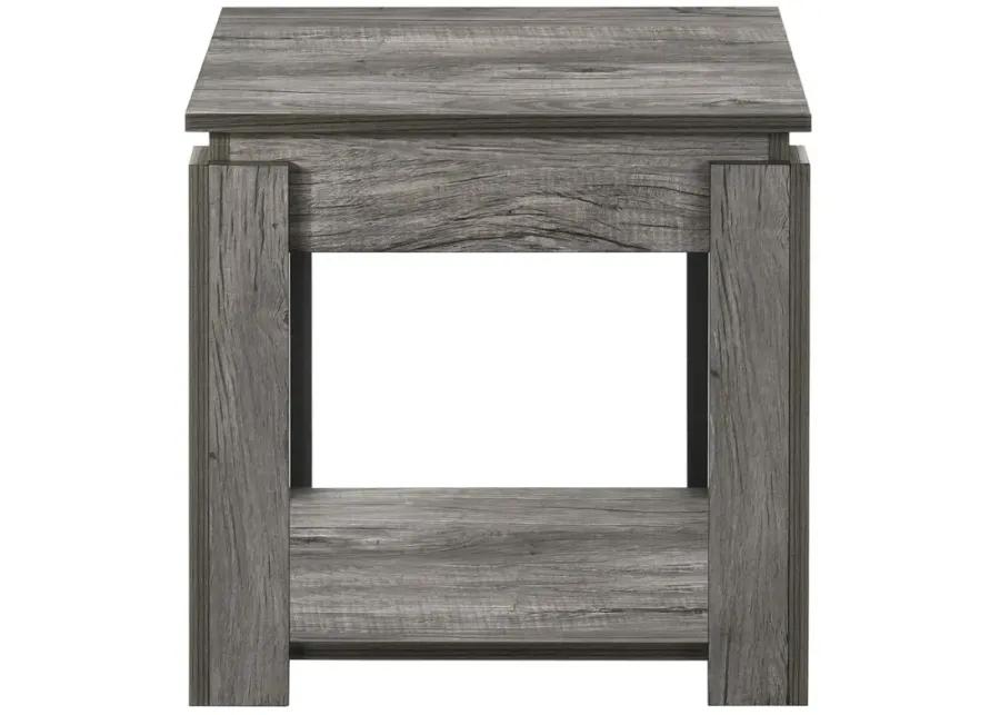 Donal 3-piece Occasional Set with Open Shelves Weathered Grey