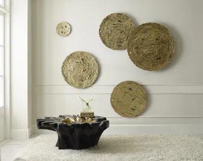 molten wall disc, large, gold leaf