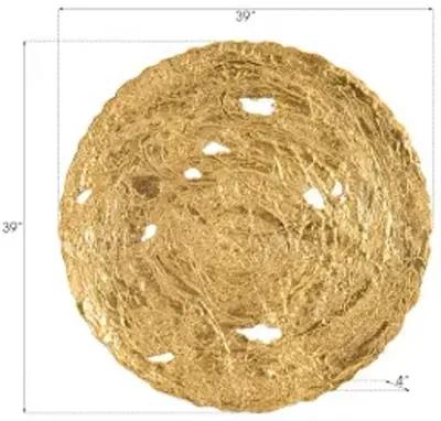 molten wall disc, large, gold leaf