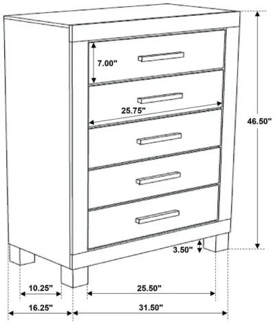 Woodmont 5-drawer Chest Rustic Golden Brown