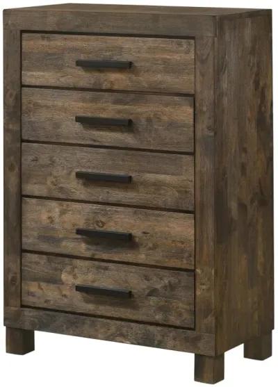 Woodmont 5-drawer Chest Rustic Golden Brown