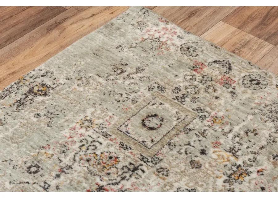 Ovation Green/Beige distressed/classical N Z wool 9'x12' Rectangle Rug