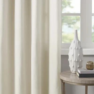 Madison Park Englewood Natural Solid Piece Dyed Grommet Top Curtain Panel