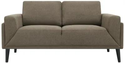 Rilynn Upholstered Track Arms Loveseat Brown