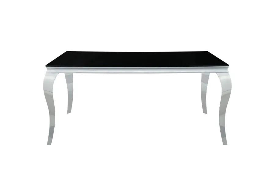 Carone Rectangular Dining Table Chrome and Black