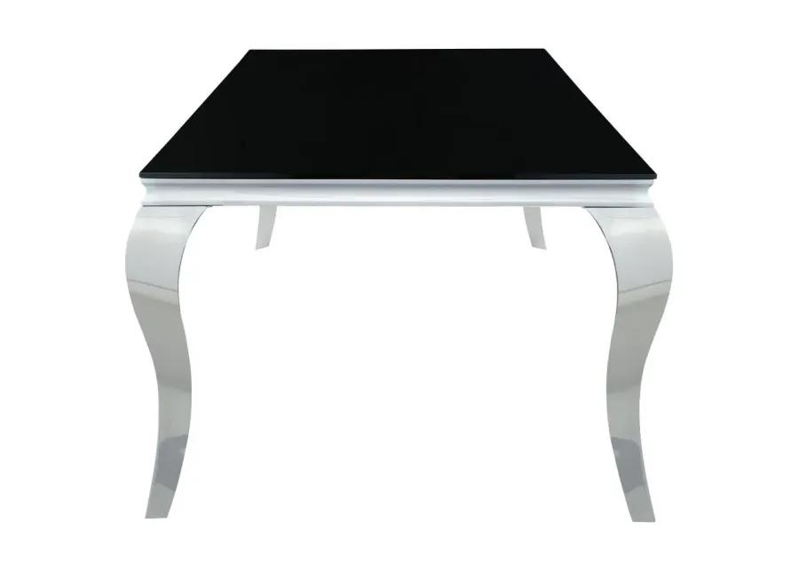 Carone Rectangular Dining Table Chrome and Black