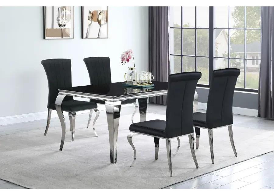 Carone Rectangular Dining Table Chrome and Black