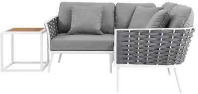 Stance 4 Piece Outdoor Patio Aluminum Sectional Sofa Set