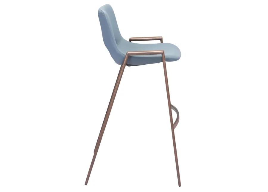 Desi Barstool (Set of 2) Blue & Walnut