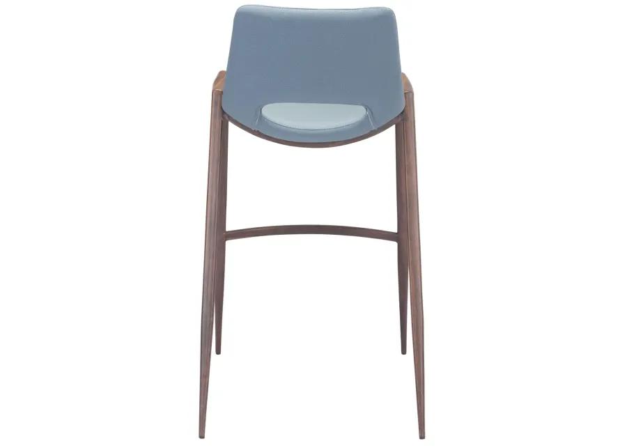 Desi Barstool (Set of 2) Blue & Walnut