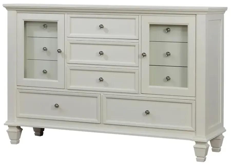 Aarav Beach 11-Drawer Rectangular Dresser Cream White