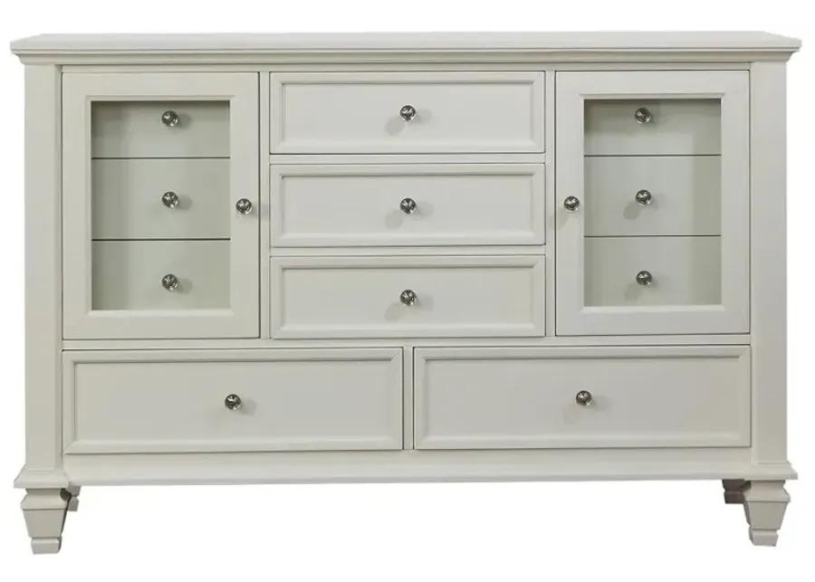 Aarav Beach 11-Drawer Rectangular Dresser Cream White