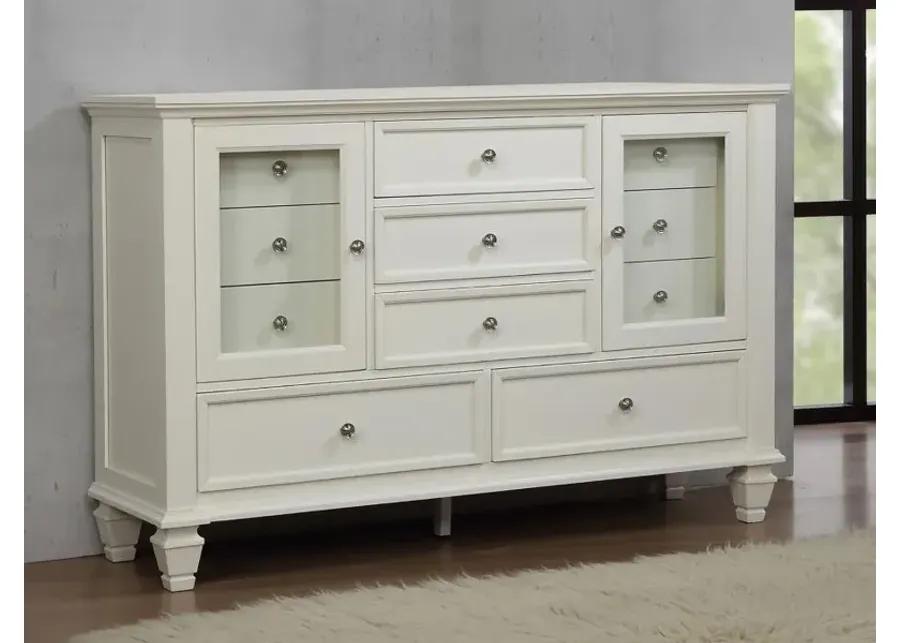 Aarav Beach 11-Drawer Rectangular Dresser Cream White