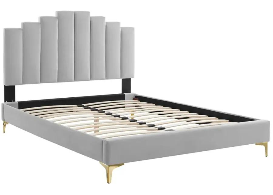 Elise Full Performance Velvet Platform Bed