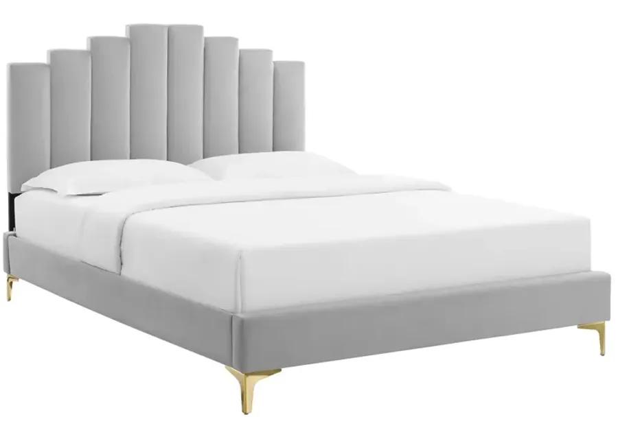 Elise Full Performance Velvet Platform Bed