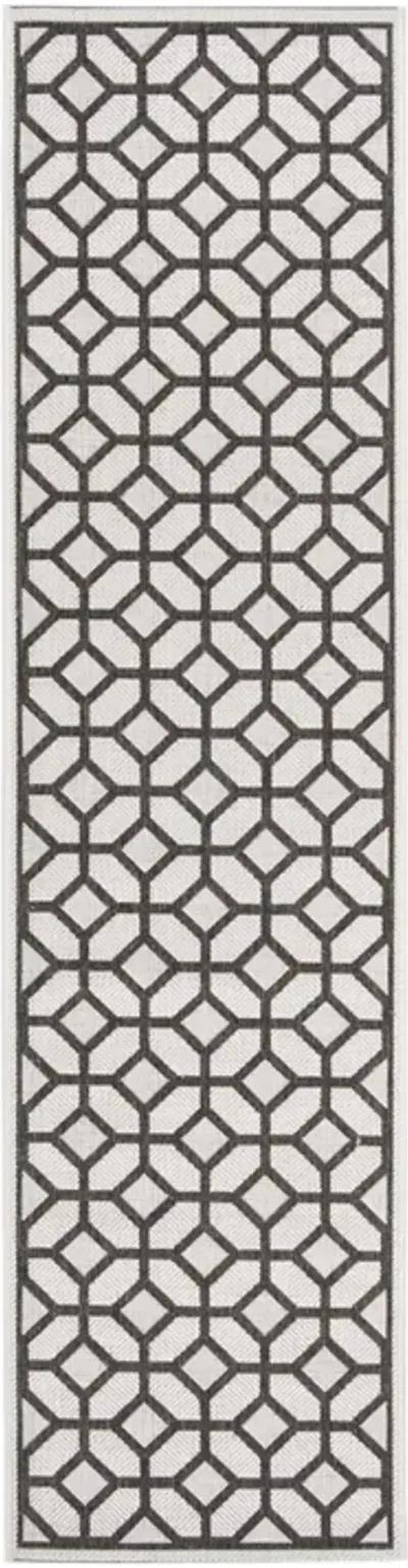 Safavieh BEACH HOUSE Collection BHS127A-28 Light Grey / Charcoal 2'-2" X 8'