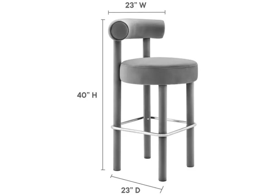 Toulouse Performance Velvet Bar Stool