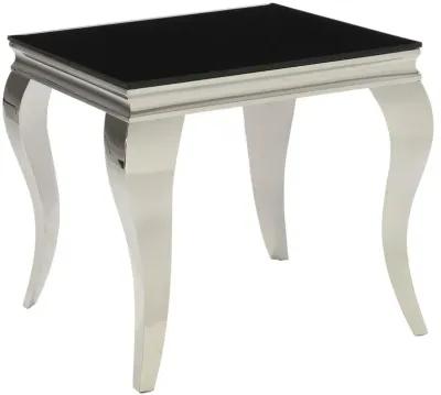 Carone Square End Table Chrome and Black