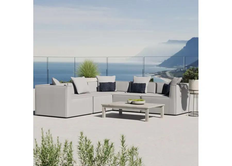 Saybrook Outdoor Patio Upholstered 5-Piece Sectional Sofa