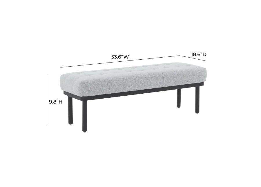 Olivia Grey Boucle Bench