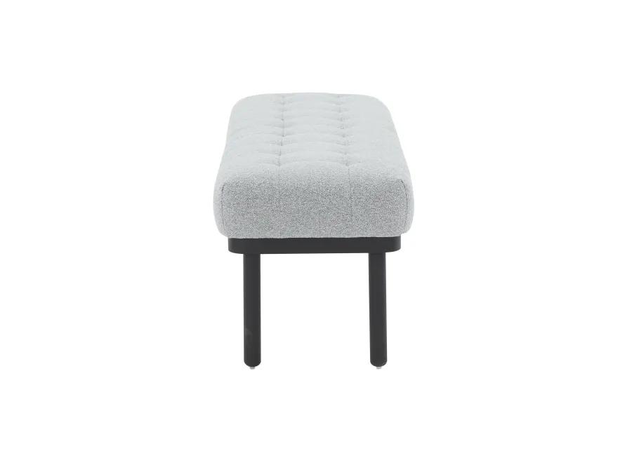 Olivia Grey Boucle Bench