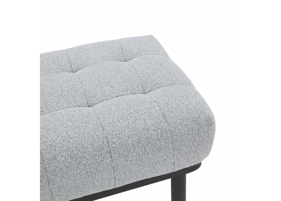 Olivia Grey Boucle Bench