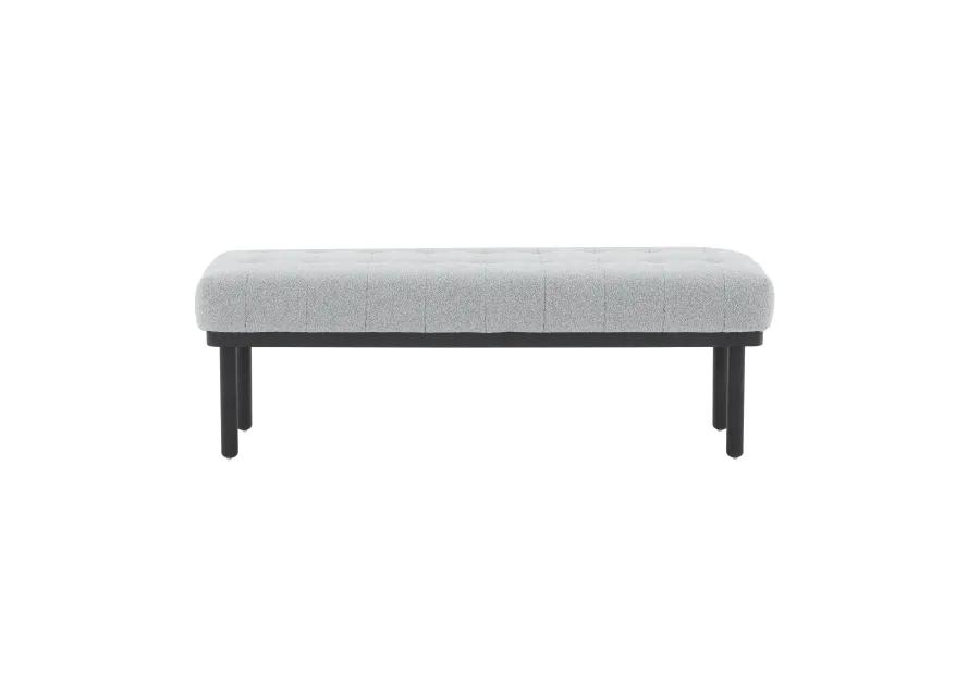 Olivia Grey Boucle Bench